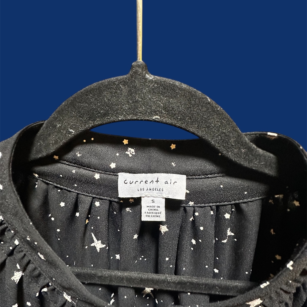 Current Air Black Star Print Blouse